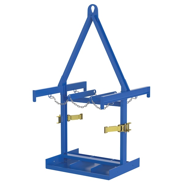 Blue 6 Cylinder Caddy with Overhead Lifting Assembly 800 lb Capacity